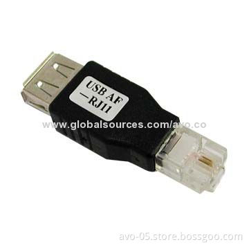 USB AF to Ethernet Telephone RJ11 Adapter